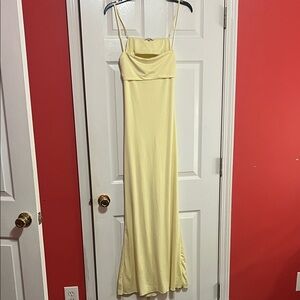 Fashion Nova Light Yellow Maxi Dress
